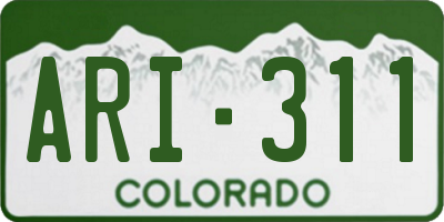 CO license plate ARI311