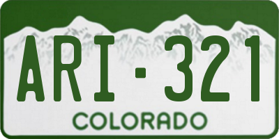 CO license plate ARI321