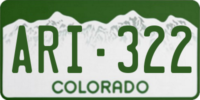 CO license plate ARI322