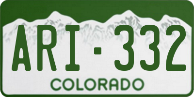 CO license plate ARI332