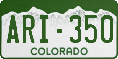 CO license plate ARI350