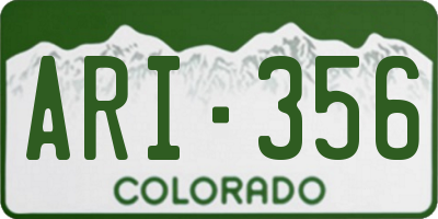 CO license plate ARI356
