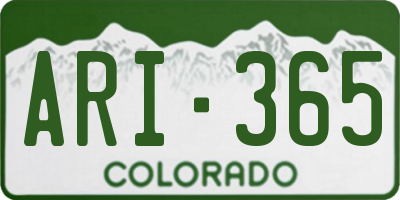 CO license plate ARI365