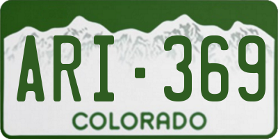 CO license plate ARI369