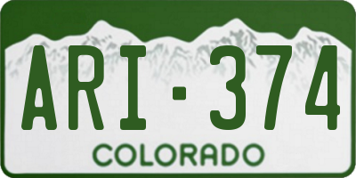 CO license plate ARI374