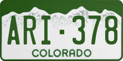 CO license plate ARI378