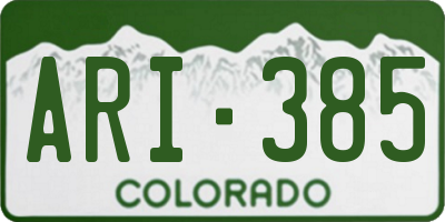 CO license plate ARI385