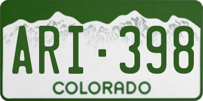 CO license plate ARI398