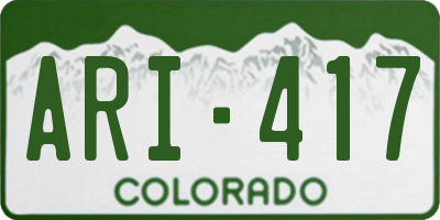 CO license plate ARI417