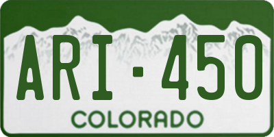 CO license plate ARI450