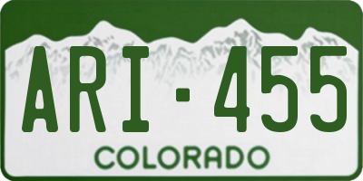 CO license plate ARI455