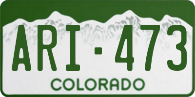 CO license plate ARI473