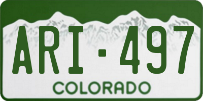 CO license plate ARI497