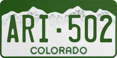 CO license plate ARI502