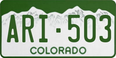 CO license plate ARI503