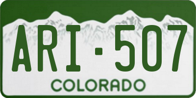 CO license plate ARI507