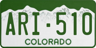 CO license plate ARI510
