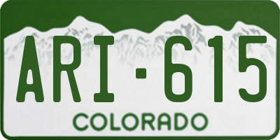 CO license plate ARI615