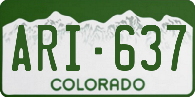 CO license plate ARI637