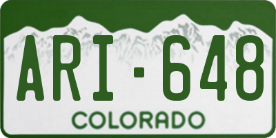 CO license plate ARI648