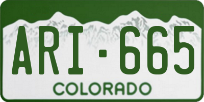 CO license plate ARI665