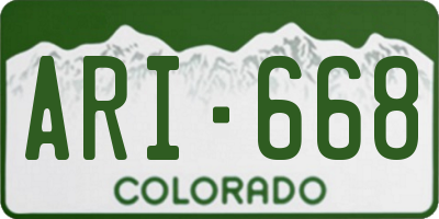 CO license plate ARI668