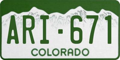 CO license plate ARI671