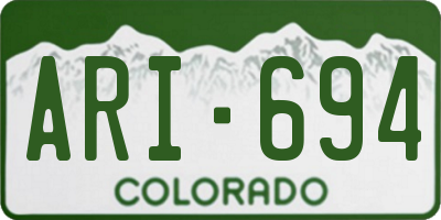 CO license plate ARI694