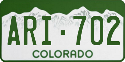 CO license plate ARI702