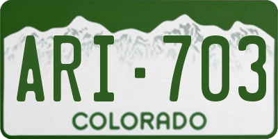 CO license plate ARI703