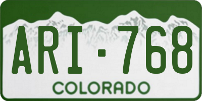 CO license plate ARI768