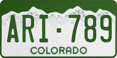 CO license plate ARI789