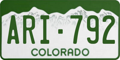 CO license plate ARI792