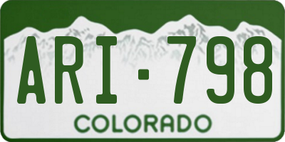 CO license plate ARI798