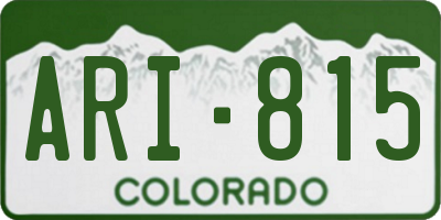 CO license plate ARI815