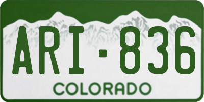 CO license plate ARI836