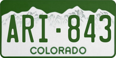 CO license plate ARI843