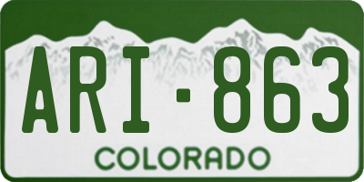 CO license plate ARI863