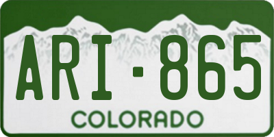 CO license plate ARI865