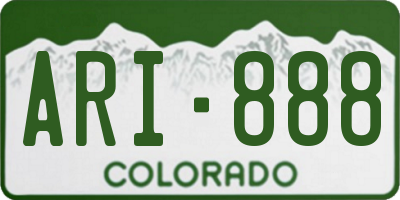 CO license plate ARI888