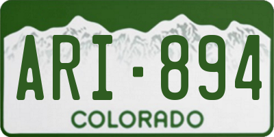 CO license plate ARI894