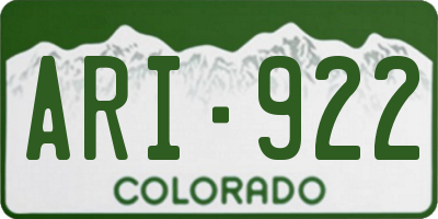 CO license plate ARI922
