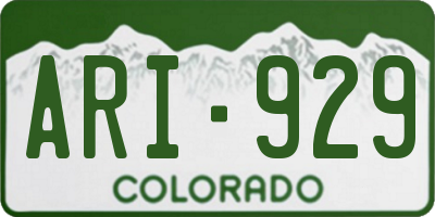 CO license plate ARI929