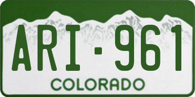 CO license plate ARI961
