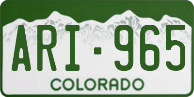 CO license plate ARI965