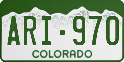 CO license plate ARI970