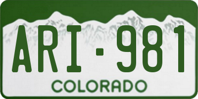 CO license plate ARI981