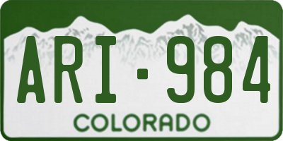 CO license plate ARI984