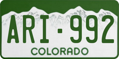 CO license plate ARI992