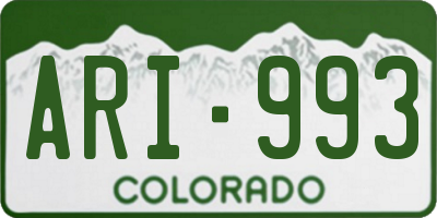 CO license plate ARI993